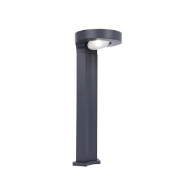 Lutec Diso - poteau de jardin solaire avec capteur - 17 x 17 x 45 cm - 2W LED incl. - IP44 - gris foncé