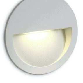 ONE Light Outdoor Dark Light Wall Recessed - applique murale encastrée - Ø 11,4 x 3,5 cm - 3W LED incl. - IP65 - blanc