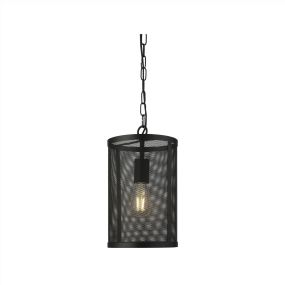 Searchlight Fishnet - lampe suspendue - Ø 20 x 150 cm - noir mat