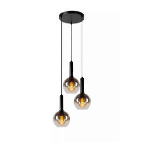 Lucide Marius - lampe suspendue - Ø 48,5 x 150 cm - noir fumé