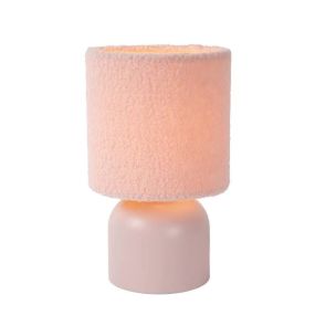 Lucide Woolly - lampe à poser - Ø 16 x 28 cm - rose