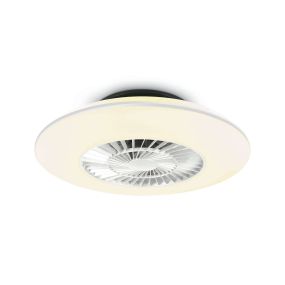 ONE Light Plafo - plafonnier avec ventilateur et télécommande - Ø 60 x 15 cm - 30W LED incl. - blanc