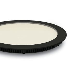 ONE Light Round Recessed Panels - spots encastrés - Ø 22,3 x 2,2 cm - 18W LED incl. - IP40 - noir - couleur de lumière blanc chaud