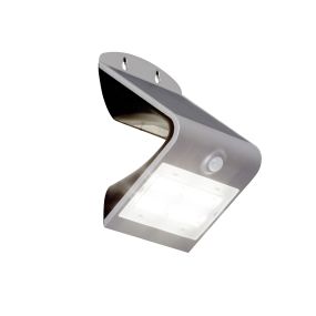 Brilliant Zeb - Applique d'extérieur avec capteur solaire - 14 x 11 x 21,3 cm - 3,2W LED incl. - IP65 - argenté