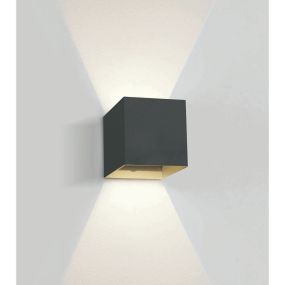 ONE Light Outdoor Wall Dark Lights - applique murale extérieure - 11,1 x 9,5 x 11 cm - 2 x 3W LED incl. - IP54 - anthracite