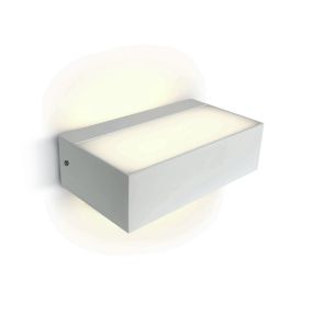 ONE Light Outdoor Wall Up & Down Lights - applique murale extérieure - 17 x 8 x 4,6 cm - 7W LED incl. - IP65 - blanc