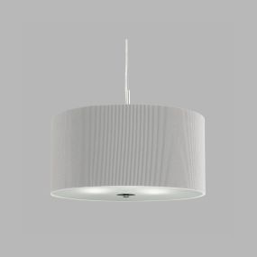 Searchlight Drum Pleat - lampe suspendue - Ø 40 x 108 cm - argent