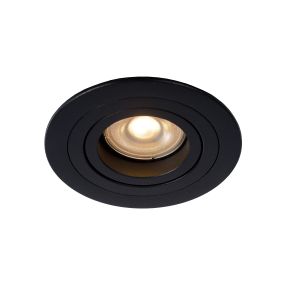 Lucide Tube Rond - spot encastré - Ø 90 mm, Ø 82 mm encastré - noir