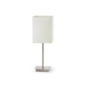 Faro Thana - lampe à poser - 15 x 43 cm - nickel et blanc