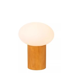 Lucide Birtle - lampe à poser - Ø 15 x 23 cm - bois clair