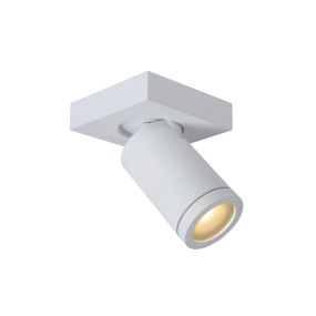 Lucide Taylor - spot en saillie 1L - 10 x 10 x 12,5 cm - 5W LED dimmable incl - dim to warm - IP44 - blanc