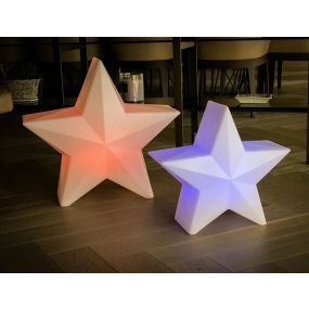 New Garden Nova 60 Christmas Star - lampe de table solaire rechargeable avec télécommande - 62 x 57 x 25,6 cm - 5W RGB LED incl - IP65 - blanc