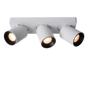 Lucide Nigel - spot en saillie - 30 x 10 x 11,3 cm - 3 x5W dimmable incl - dim to warm - white