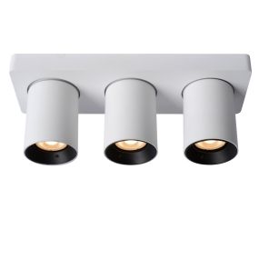 Lucide Nigel - spot en saillie - 30 x 10 x 11,3 cm - 3 x5W dimmable incl - dim to warm - white