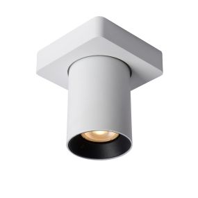 Lucide Nigel - spot en saillie - 10 x 10 x 11,3 cm - 5W dimmable incl - dim to warm - white