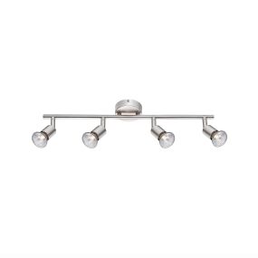 Nova Luce Base - spot en saillie 4L - 51 x 8 x 10,9 cm - nickel satiné