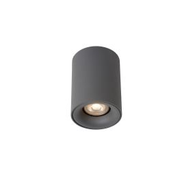 Lucide Bentoo Round - spot en saillie - Ø 8 x 11 cm - 4,5W LED dimmable incl - gris