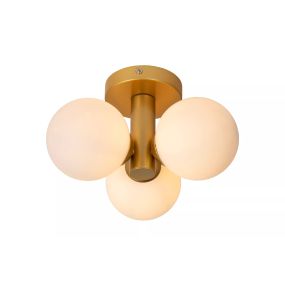 Lucide Trudy - lampadaire - Ø 30 x 18 cm - IP44 - or/laiton mat