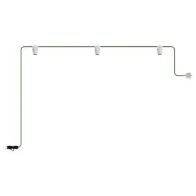 Creative Cables Eiva - guirlande lumineuse portable - longueur totale de 4,9 mètres - 3 x Eiva 2 voies E27 avec support de câble en silicone - IP65 - vert et blanc