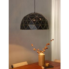 Lucide Otona - grande lampe suspendue - Ø 60 x 160 cm - noir