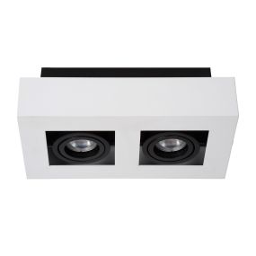 Lucide Xirax - spot en saillie - 25 x 14 x 8,8 cm - 2 x 5W LED dimmable incl - dim to warm - white