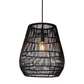 Lucide Nerida - lampe suspendue - Ø 35 x 389 cm - IP44 - noir