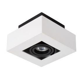 Lucide Xirax 1 - spot en saillie - 14 x 14 x 8,8 cm - 5W LED dimmable incl - dim to warm - white