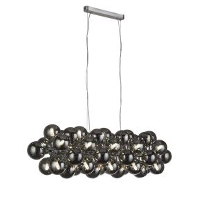 Searchlight Berry - lampe suspendue - 100 x 40 x 150 cm - chrome et verre fumé
