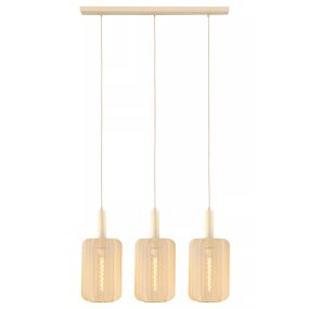 Lucide Corina - lampe suspendue 3L - 90 x 22 x 185 cm - beige