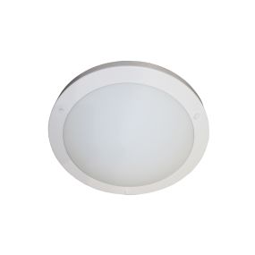 Artdelight Yuca - plafonnier de salle de bains - Ø 30 cm - IP44 - blanc