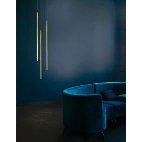 Nova Luce Elettra - lampe suspendue - Ø 1,5 x 200 cm - 5W LED incl. - laiton doré