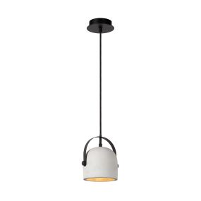 Lucide Molio - lampe suspendue - Ø 14 x 144 cm - blanc et noir (dernier exemplaire)