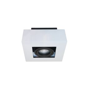 Artdelight Bosco - spot en saillie 1L - 14 x 14 x 8,6 cm - blanc et noir