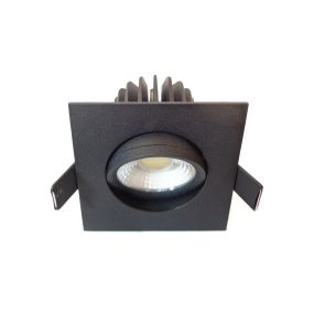 Artdelight Venice 2608 - spot encastrable - 80 x 80 mm, Ø 68 mm encastrable - 8W LED dimmable incl - IP44 - noir