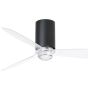 Faro Mini Tube - ventilateur de plafond avec lumière et télécommande - Ø 128 cm - 17W LED incl. - noir mat et transparent