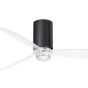 Faro Mini Tube - ventilateur de plafond avec lumière et télécommande - Ø 128 cm - 17W LED incl. - noir et transparent