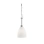 Searchlight Cromwell - lampe suspendue - Ø 20 x 97 cm - argent satiné et opale