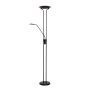 Lucide Champion - lampadaire - Ø 25,4 x 180 cm - 20W + 4W LED dimmable incl. - noir