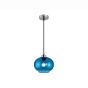 Nova Luce Jade - lampe suspendue - Ø 30 x 120 cm - verre bleu