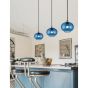 Nova Luce Jade - lampe suspendue - Ø 30 x 120 cm - verre bleu