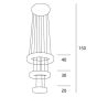 Maxlight Coloseum - lampe suspendue - Ø 40 x 150 cm - 36 x 1W LED incl. - chrome