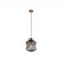 Nova Luce Zion - lampe suspendue - Ø 25 x 120 cm - gris et laiton