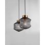 Nova Luce Zion - lampe suspendue - Ø 25 x 120 cm - gris et laiton