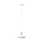 Brilliant Erica - lampe suspendue - Ø 25 x 118 cm - blanc et laiton