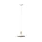 Brilliant Erica - lampe suspendue - Ø 25 x 118 cm - blanc et laiton