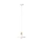 Brilliant Erica - lampe suspendue - Ø 25 x 118 cm - blanc et laiton