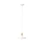 Brilliant Erica - lampe suspendue - Ø 25 x 118 cm - blanc et laiton