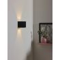 Lucide Xia - applique murale avec 2 faisceaux lumineux réglables - 8 x 8 x 8 cm - 2 x 1W LED incl. - IP54 - noir