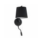 Faro Berni - applique murale avec interrupteur - 20 x 29 x 57 cm - 3W LED incl. - noir mat