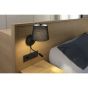 Faro Berni - applique murale avec interrupteur - 20 x 29 x 57 cm - 3W LED incl. - noir mat